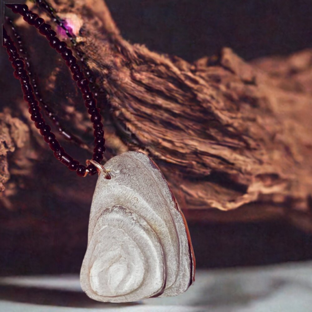 Handcrafted, Lake Superior Stone Pendant, Beaded Necklace